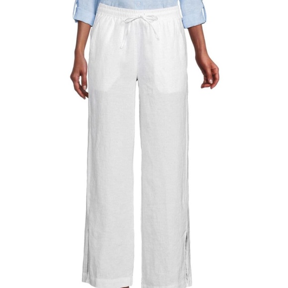 Saks Fifth Avenue brand white linen pants - Picture 1 of 2